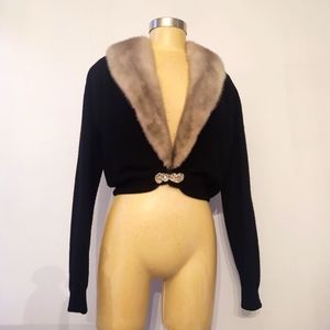 1950s cashmere and mink cardigan